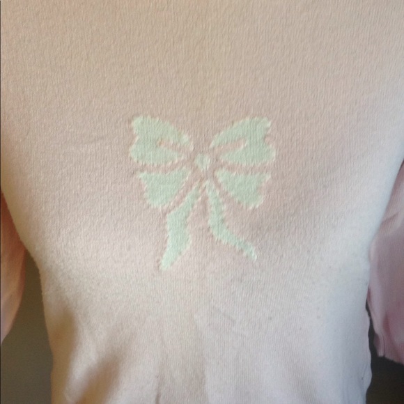 Petite Sophisticate Sweaters - Pink sweater with bow